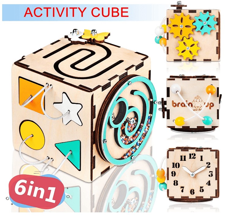 Best Portable STEM Toy for 1-Year-Olds: 6-in-1 Activity and Learning Cube