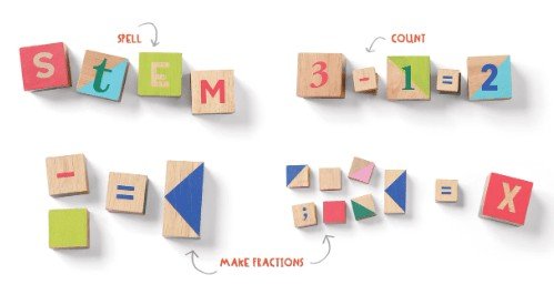 Manhattan Toy 33 Piece Shape and Color Recognition Wooden Block Set