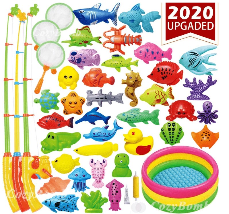 CozyBomB Magnetic Fishing Toys Game Set for Kids Water Table Bathtub