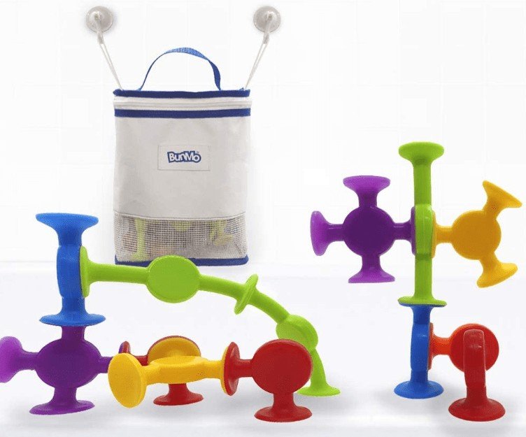 BunMo Bath Toys with Suction Bathtub Toy Organizer