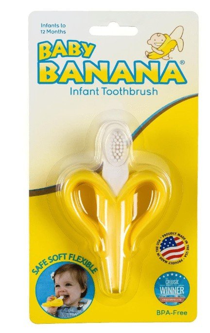 Best Teething Toys for 4-Month-Old Babies: Yellow Banana Toothbrush for Infant, Baby, and Toddler