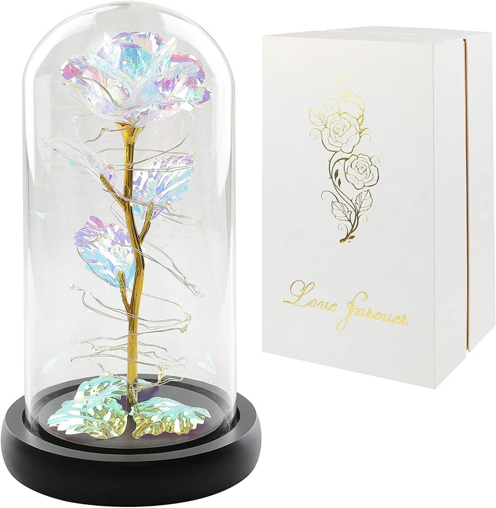 A Gorgeous Christmas Gift for Teens: LED Flower Glass Dome
