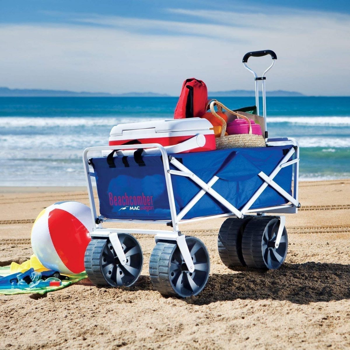 A wagon on the beach