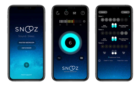 SNOOZ can be controlled by a phone app