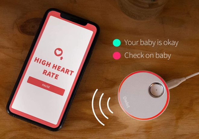 Owlet can send an alert when the baby may be unsafe