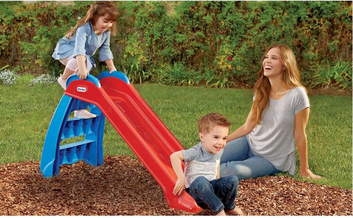 Playing on a slide can help strengthen a childs motor skills